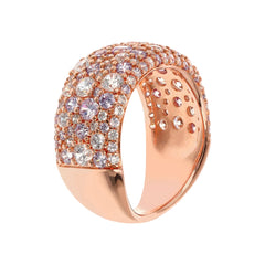 Bronzallure Graduated Band Ring with Mixed Cubic Zirconia Pavé