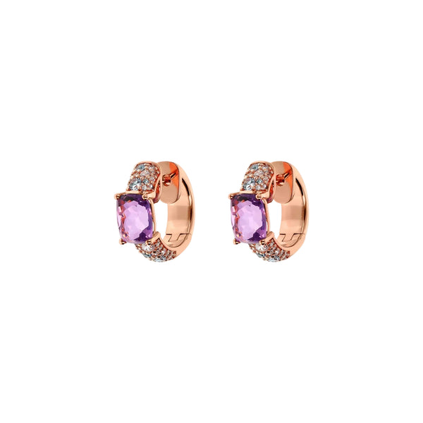 Orecchini Bronzallure A Cerchio Con Prisma Gem Taglio Mosaico E Pavé Di Cubic Zirconia -