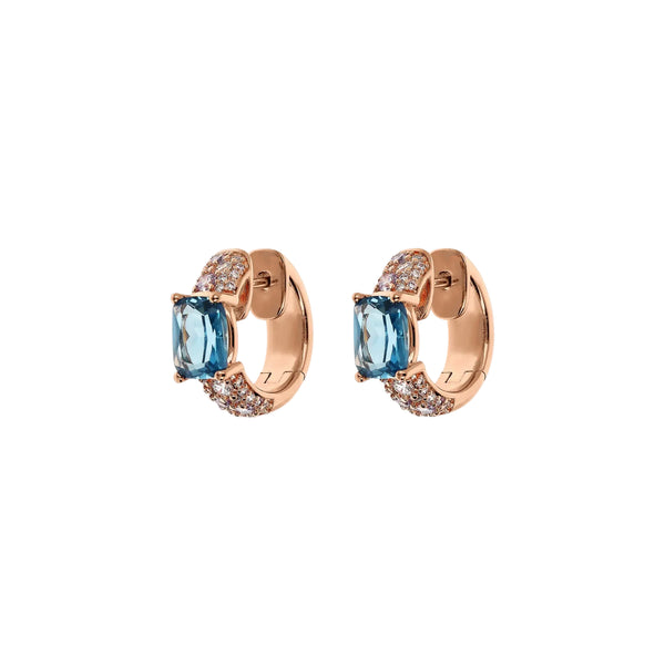 Orecchini Bronzallure A Cerchio Con Prisma Gem Taglio Mosaico E Pavé Di Cubic Zirconia -