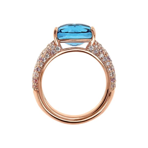 Anello Bronzallure Con Prisma Gem Taglio Mosaico Blu E Pavé Di Cubic Zirconia WSBZ02366.BLU-CZ.56