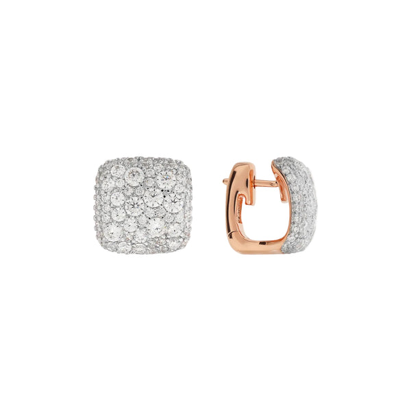 Orecchini Bronzallure a Lobo Quadrati con Pavé di Cubic Zirconia WSBZ02470.WR