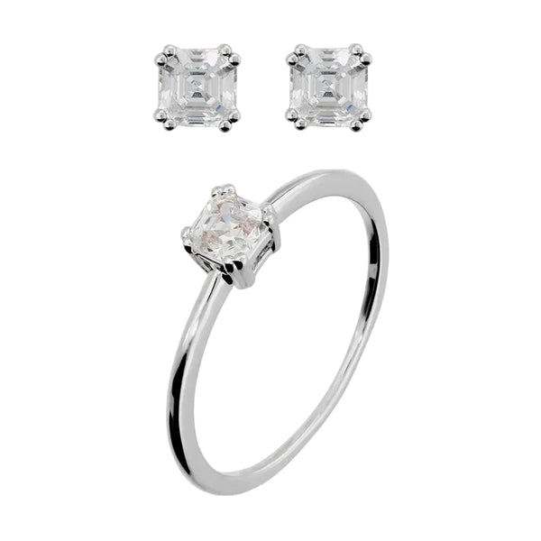 Set Bronzallure Orecchini E Anello Solitario Taglio Diamante Con Zirconi WSBZPK161.SET-07