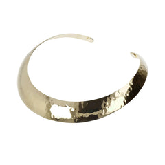 Collana Etrusca Chocher Rigida Martellata Placcata Oro Giallo WSET00334.Y