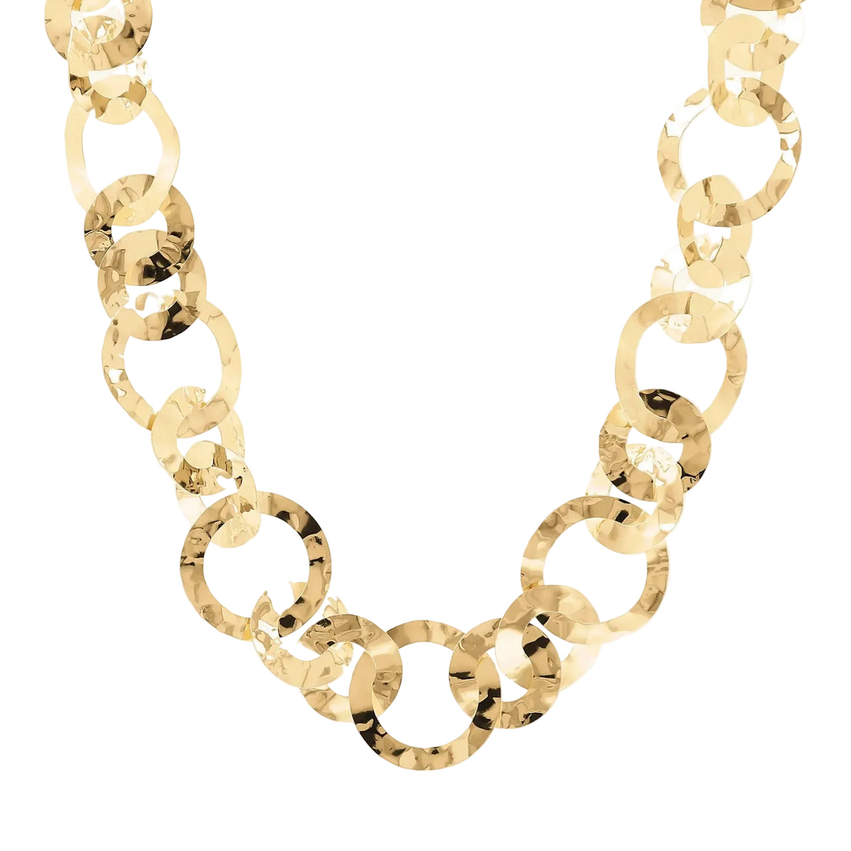 Collar de cadena Figaro etrusca con eslabones martillados