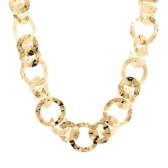 Collar de cadena Figaro etrusca con eslabones martillados