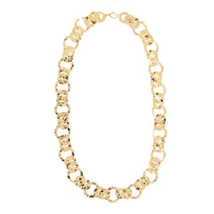 Collar de cadena Figaro etrusca con eslabones martillados