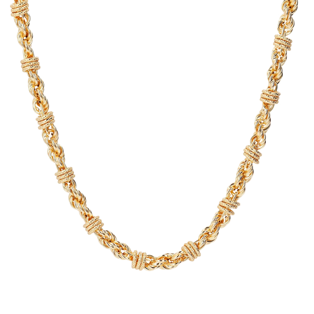 Collana Etrusca Catena Corda con Rondelle Long WSET00666.YG.LG