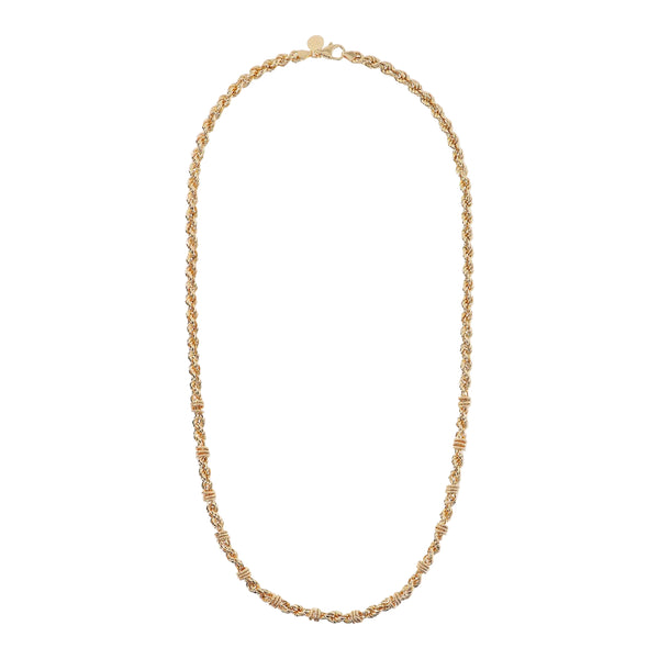 Collana Etrusca Catena Corda con Rondelle Long WSET00666.YG.LG
