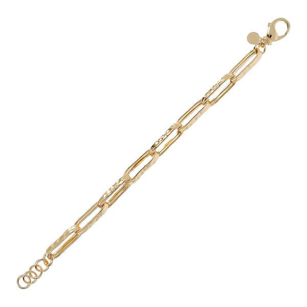 Bracciale Etrusca Catena Forzatina Paperclip Martellata WSET00681.YG