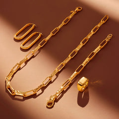 Bracciale Etrusca Catena Forzatina Paperclip Martellata WSET00681.YG
