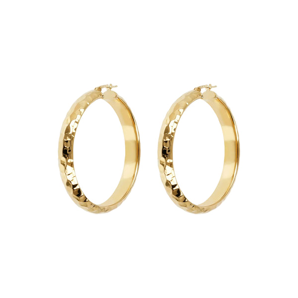 Etruscan Hammered Hoop Earrings