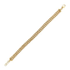 Bracciale Etrusca Multifilo Catena Corda Placcato Oro Giallo