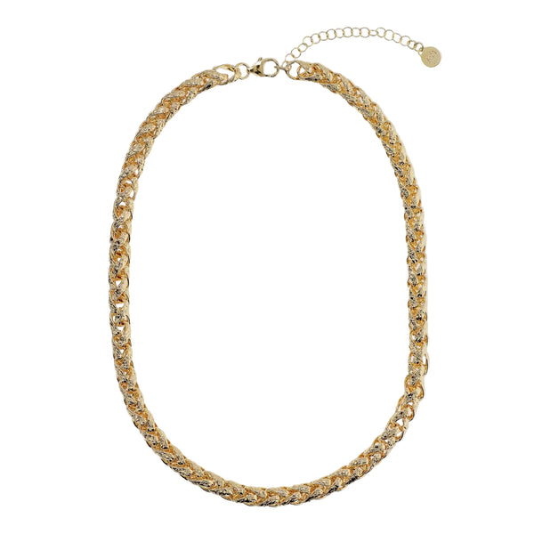 Collana Etrusca Girocollo Maxi Catena Spiga Martellata WSET00764.YG
