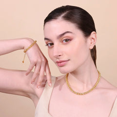 Collana Etrusca Girocollo Maxi Catena Spiga Martellata WSET00764.YG