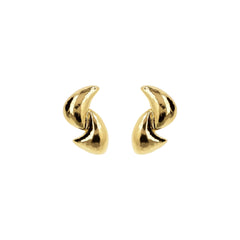 Etrusca Hammered Stud Earrings Intertwined Design WSET00794.YG