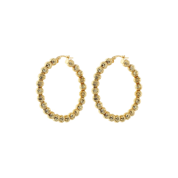 Orecchini Etrusca Cerchio con Bead Diamantate WSET00809.YG