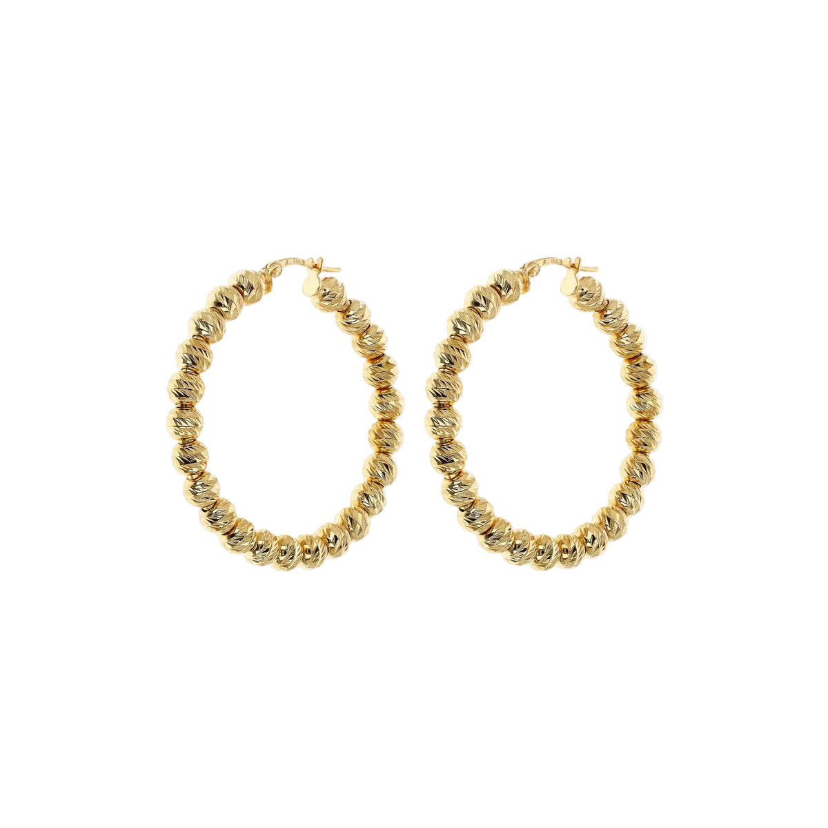 Orecchini Etrusca Cerchio con Bead Diamantate WSET00809.YG