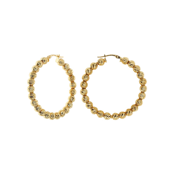 Orecchini Etrusca Cerchio con Bead Diamantate WSET00809.YG