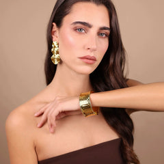 Bracciale Etrusca Rigido a Fascia Martellato WSET00855.YG-SM
