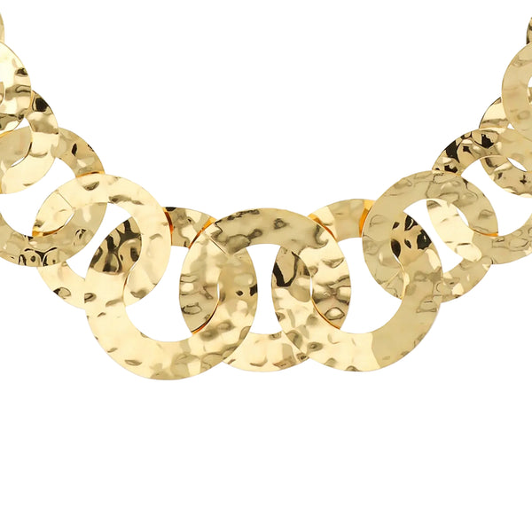 Collana Etrusca Graduata con Maglie a Disco Martellate WSET00860.YG