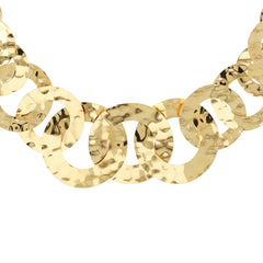 Collana Etrusca Graduata con Maglie a Disco Martellate WSET00860.YG