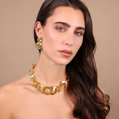 Collana Etrusca Graduata con Maglie a Disco Martellate WSET00860.YG