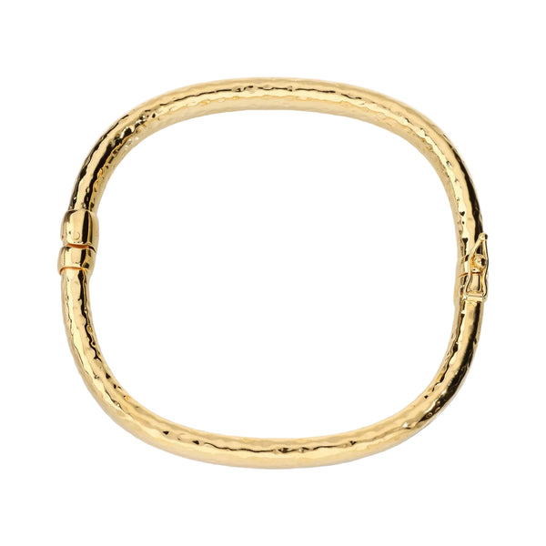 Bracciale Etrusca Squadrato Martellato in Bronzo Placcato in Oro 18 KT WSET00877.YG