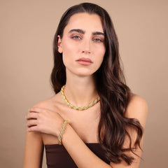 Collana Etrusca Girocollo Doppia Catena Corda