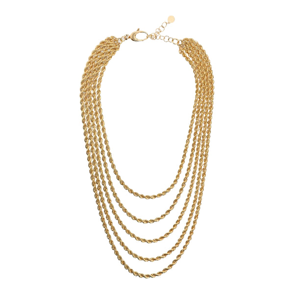 Collana Etrusca Multifilo Graduata Maxi Catena Corda WSET00896.YG