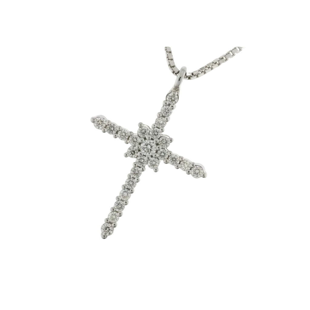 Mirco Visconti Necklace with Fantasy Pendant Cross with Diamond Pavé