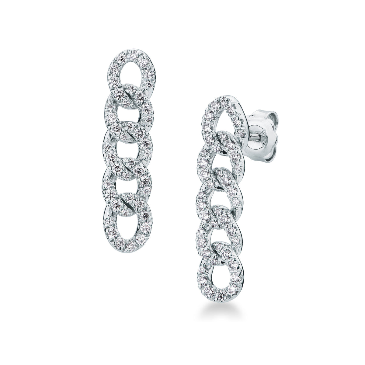 Pendientes colgantes Groumette de Mirco Visconti en oro blanco y diamantes