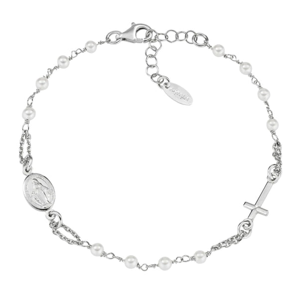 Bracciale Amen Rosario Dorato con Perle di Cristallo -