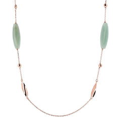 Collana Bronzallure Lunga Con Avventurina Verde