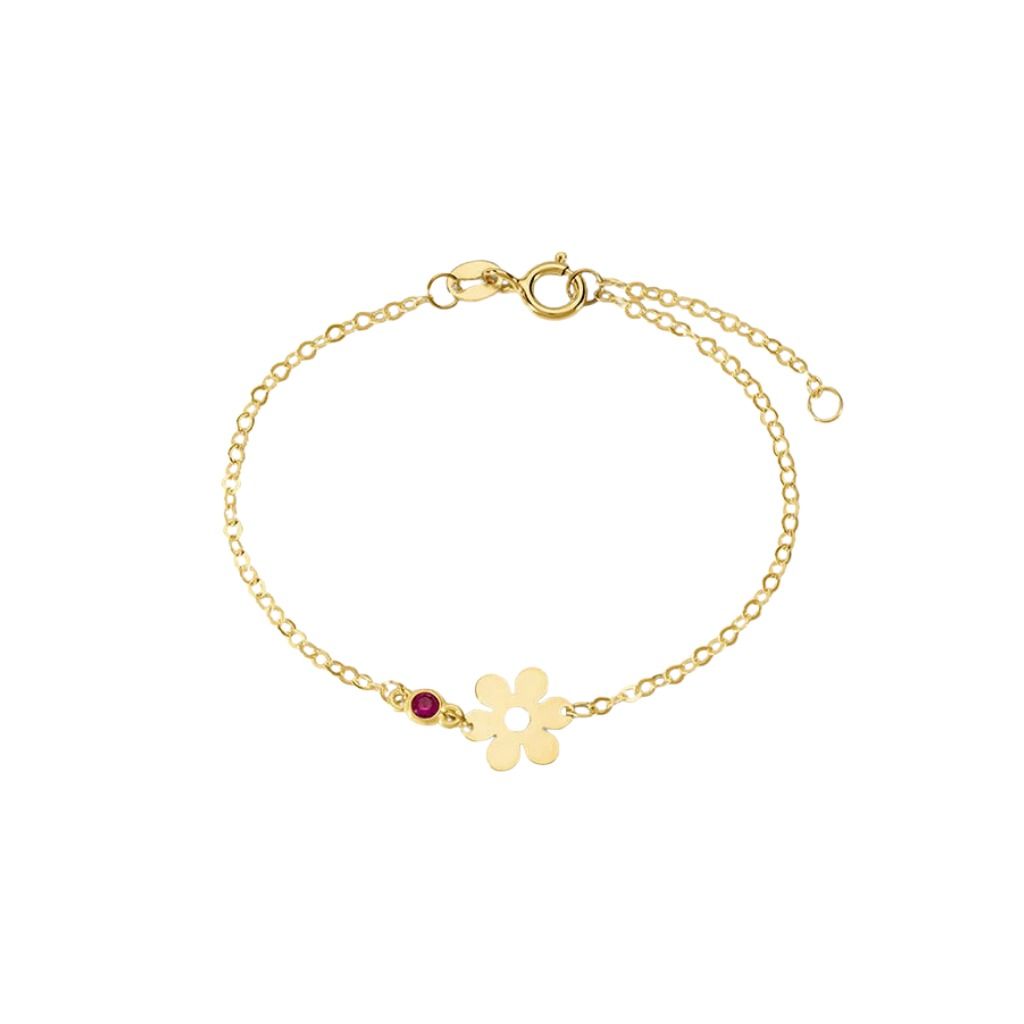 Bracciale Stroili Fiore Mon Petit Oro Giallo 9 KT Cubic Zirconia Magenta 1432398