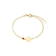 Bracciale Stroili Fiore Mon Petit Oro Giallo 9 KT Cubic Zirconia Magenta 1432398