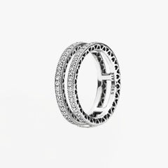 Anello Pandora Doppi Cuori Scintillanti 196236CZ