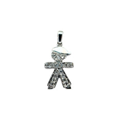 18KT White Gold Baby Pendant with Diamonds