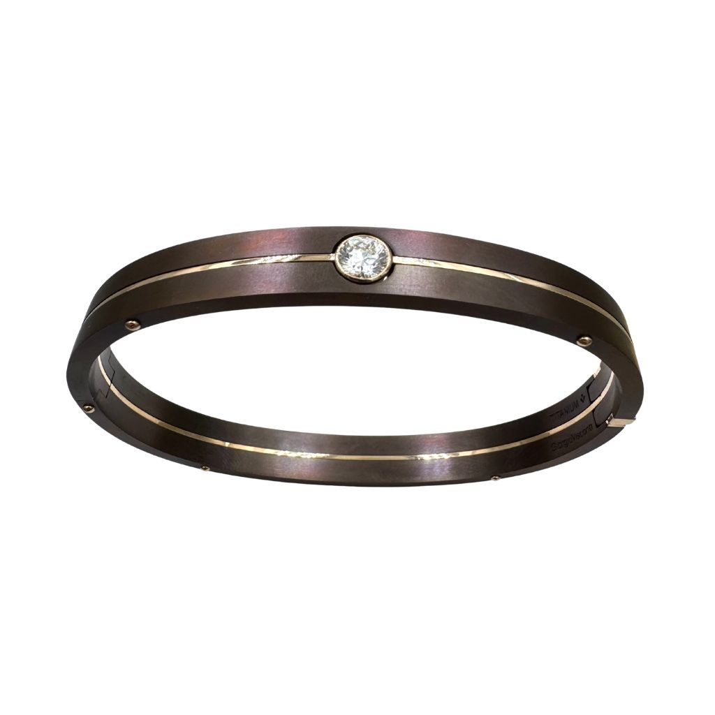 Bracciale Giorgio Visconti da Uomo in Titanio Oro e Diamante -