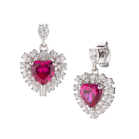 Orecchini Stardust Con Zirconi Bianchi E Rossi