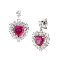 Stardust Earrings with White and Red Zircons