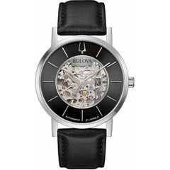 Orologio Bulova Clipper Skelethon Automatico Nero con Movimento a Vista 96A279