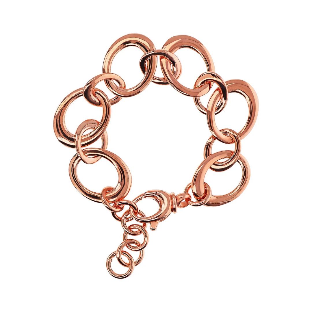Bronzallure Bracelet with Oval Links Alternating with Rings