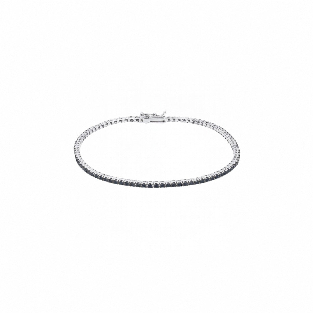 Bracciale Tennis Davite&Delucchi in Oro Bianco 18 KT con Diamanti Neri BRC02358/BL2
