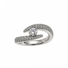 Anello Solitario Giorgio Visconti Contrarié in oro Bianco 18 KT e Diamanti Naturali AB17472F