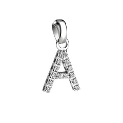 Giorgio Visconti Large Initial Pendant in White Gold and Diamonds