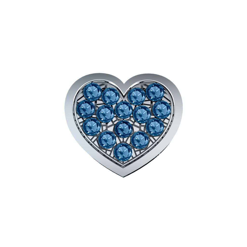 Charm Elements Cuore In Oro Bianco E Zaffiri DCHZ9207