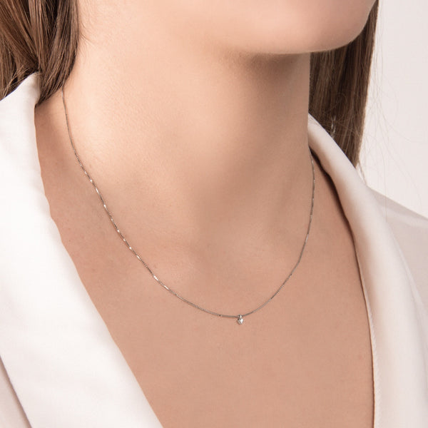 Collana Mirco Visconti Puntoluce in Oro Bianco 18 KT e Diamante Naturale