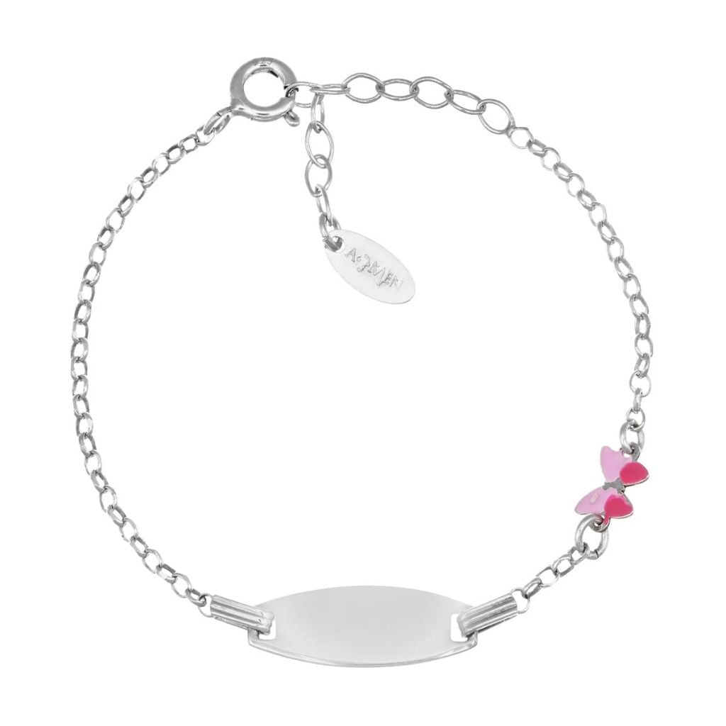 Bracciale Amen Junior Personalizzabile con Farfalla Rosa e Fucsia BRJTAFAB