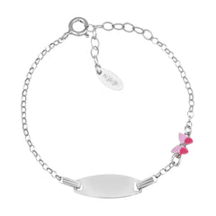 Bracciale Amen Junior Personalizzabile con Farfalla Rosa e Fucsia BRJTAFAB