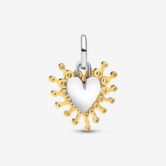Charm colgante de corazón luminoso doble Pandora